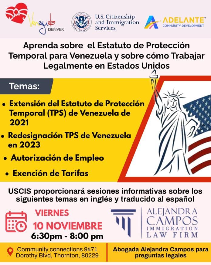 Permiso de trabajo y TPS para los Venezolanos con personal de USCIS